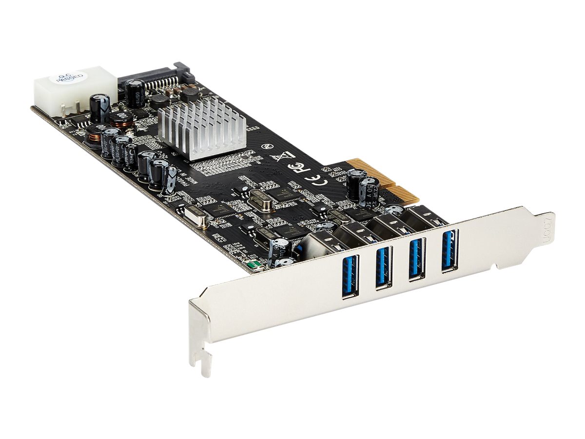 STARTECH.COM PEXUSB3S44V 4 Port Quad Bus PCIe USB 3.0 Adapter Card w/ LP4+SATA Power