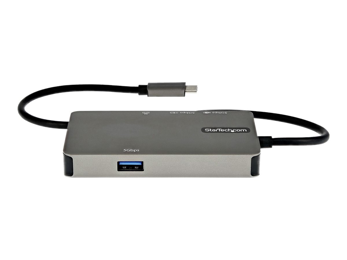 STARTECH.COM USB-C Multiport Adapter - USB-C auf 4K HDMI oder VGA Mini Dock 100W PD Passthrough 3x USB 3.0 GbE 30cm Kabel