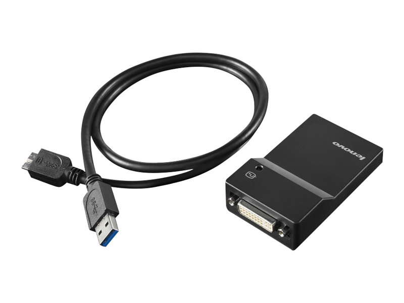 Lenovo USB 30 to DVIVGA Monitor Adapter Adapter Digital Daten, Digital Display Video 0,7 m Schwarz