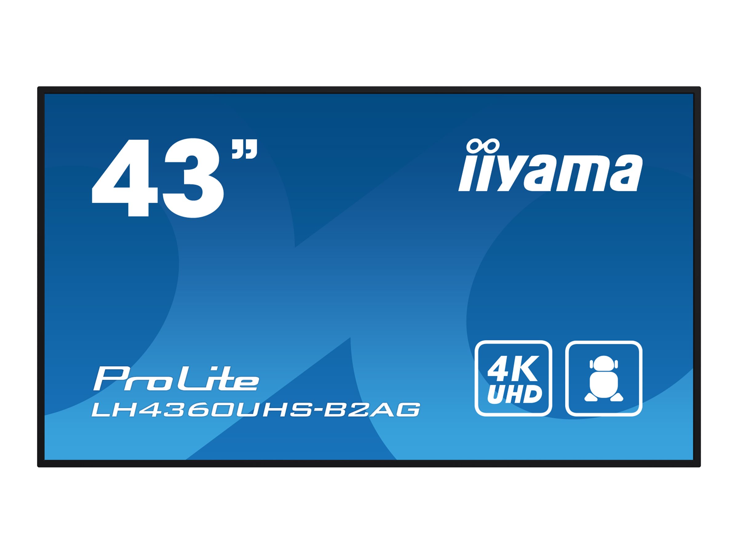 IIYAMA LH4360UHS-B2AG 109,22cm 43Zoll 3840x2160 UHD VA panel Haze 25perc 500cd/m Landscape and Portrait Wallmount Included