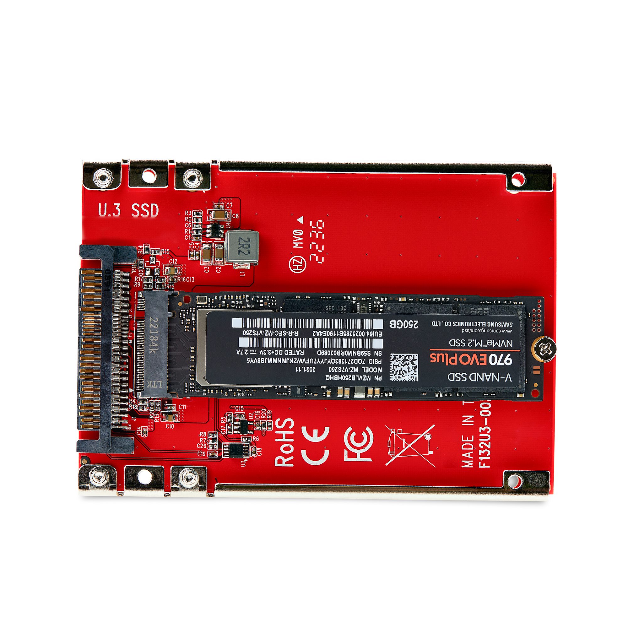 STARTECHCOM M2 auf U3 Adapter fuer M2 NVMe SSD PCIe M2 Laufwerk zu 6,35cm 2,5Zoll U3 SFFTA1001 Konverter M2 Gehaeuse mit U3