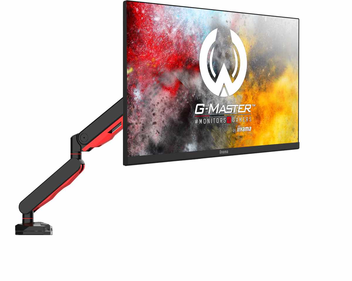 IIYAMA DSG3001CR1 Gaming desk mount for single monitor with height adjustable VESA 75x75 or 100x100mm USB ports