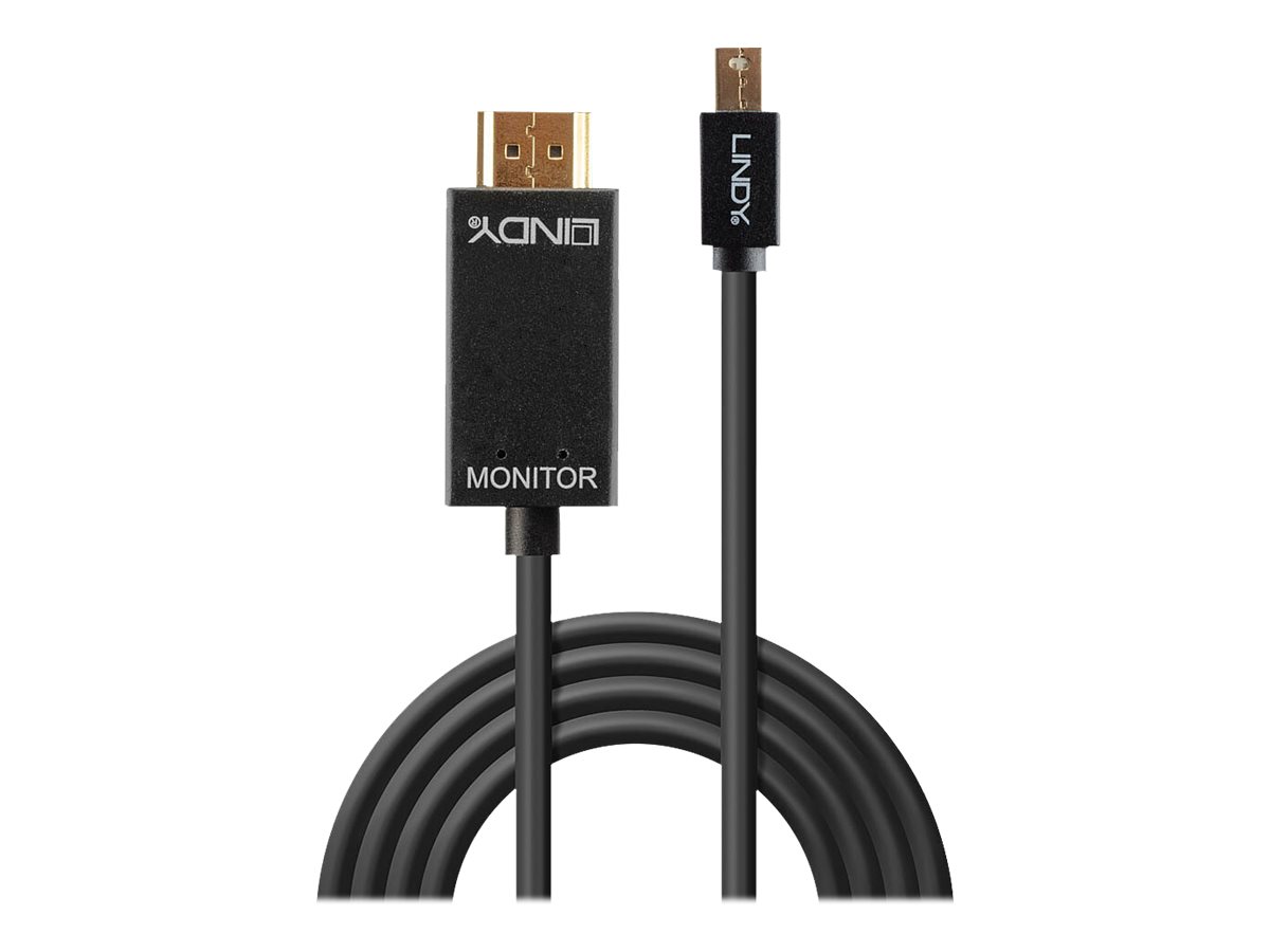 LINDY Kabel Mini DisplayPort/HDMI 4K30 DP: passiv 2m mDP Stecker an HDMI Stecker LINDY Kabel Mini DisplayPort/HDMI 4K30 DP: passiv 2m mDP Stecker an HDMI Stecker