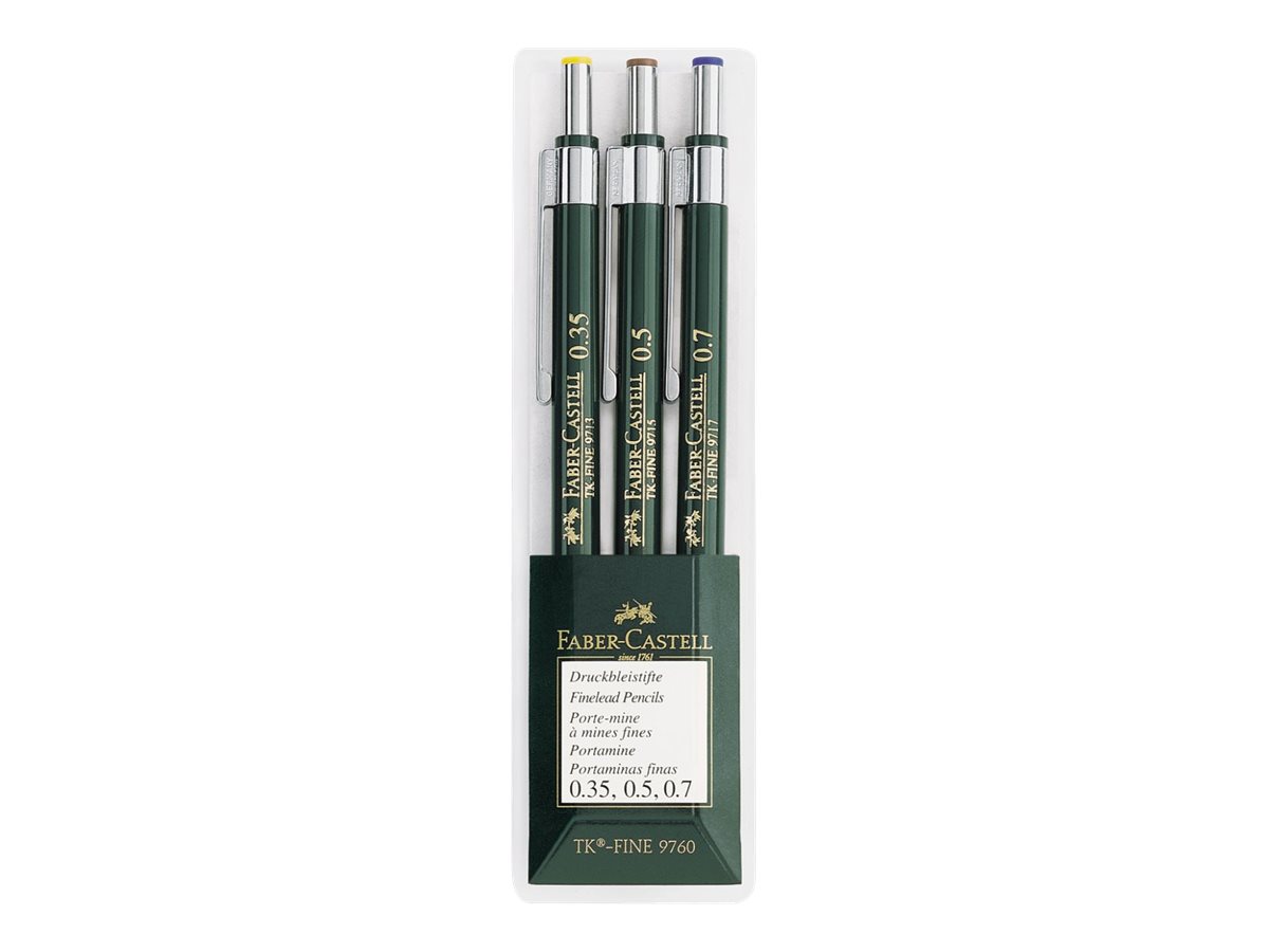 FABERCASTELL Druckbleistifte grün HB 0,35 0,5 0,7 mm, 1 St