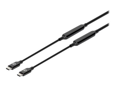 MANHATTAN USB 3.2 Gen 2 Aktives Typ-C Kabel USB-C Stecker 3m SuperSpeed+ USB 10 Gbit/s 60W / 3A vergoldete Kontakte schwarz