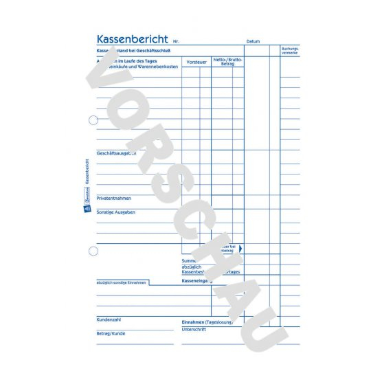 AVERY Zweckform Kassenbericht Formularbuch 305 AVERY Zweckform Kassenbericht Formularbuch 305