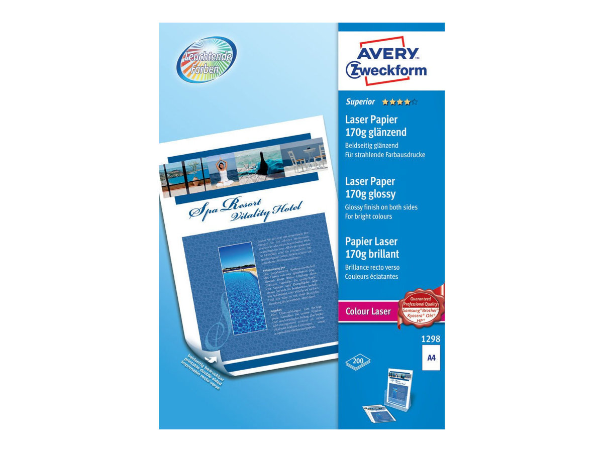 AVERY Zweckform Fotopapier 1298 DIN A4 glaenzend 170 g/qm 150 Blatt AVERY Zweckform Fotopapier 1298 DIN A4 glaenzend 170 g/qm 150 Blatt