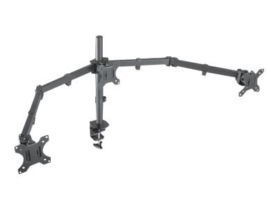 MANHATTAN LCD Monitorhalterung fuer 3 Displays zweichfach schwenkbar Tischhalterung mit 2 Monitorarmen bis 68,58cm 27Zoll schwarz