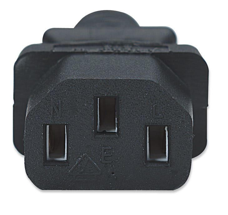 MANHATTAN Stromkabel Kaltgeraete Stecker IEC 60320 C13 10 A / 250 V 3-pol. zu Schutzkontaktstecker CEE 7 16 A / 250 V 1,8m