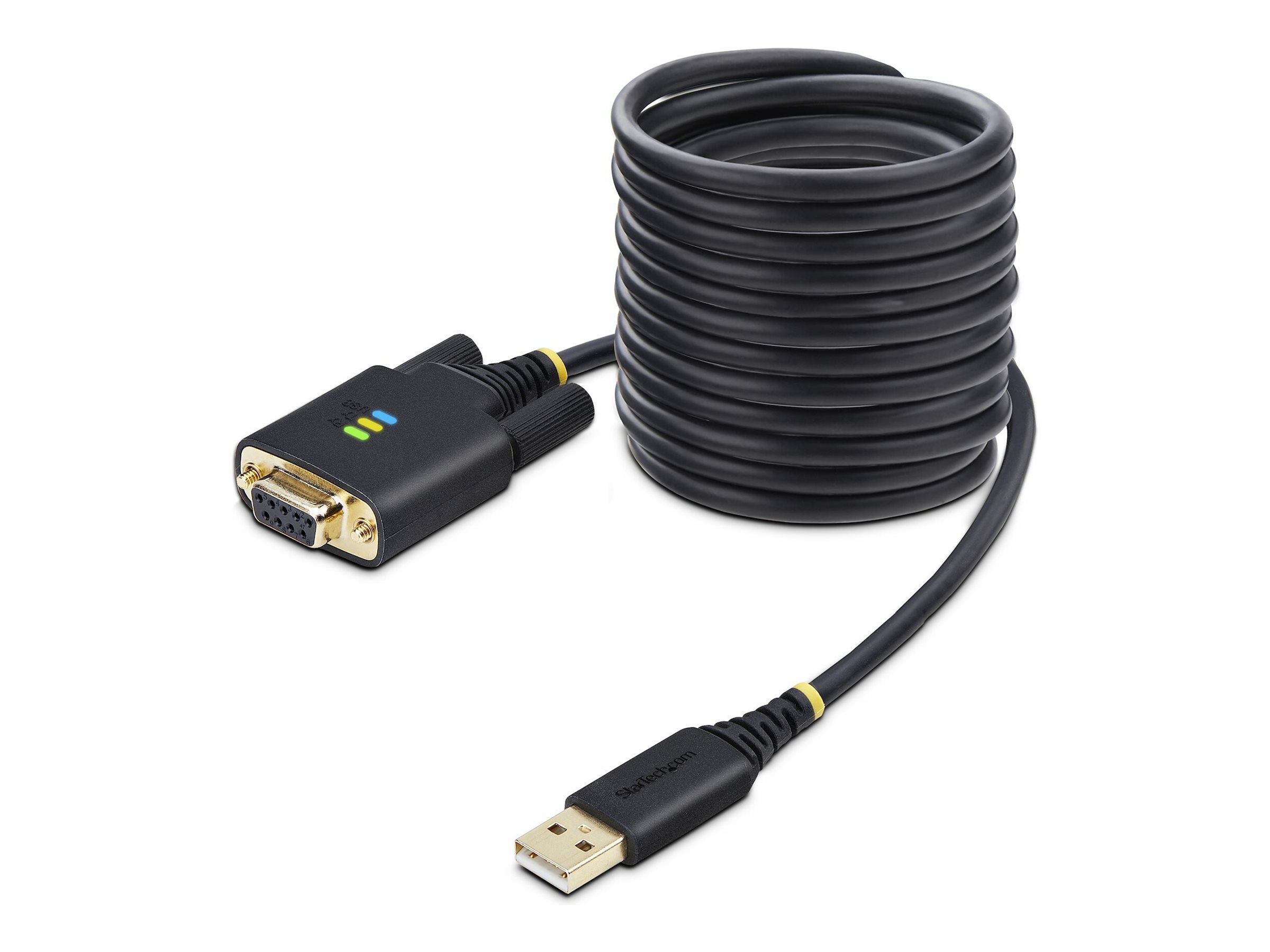 STARTECH.COM 3m USB Null Modem Kabel COM Retention FTDI USB-A zu RS232 Nullmodemkabel Wechselbare DB9 Schrauben/Muttern