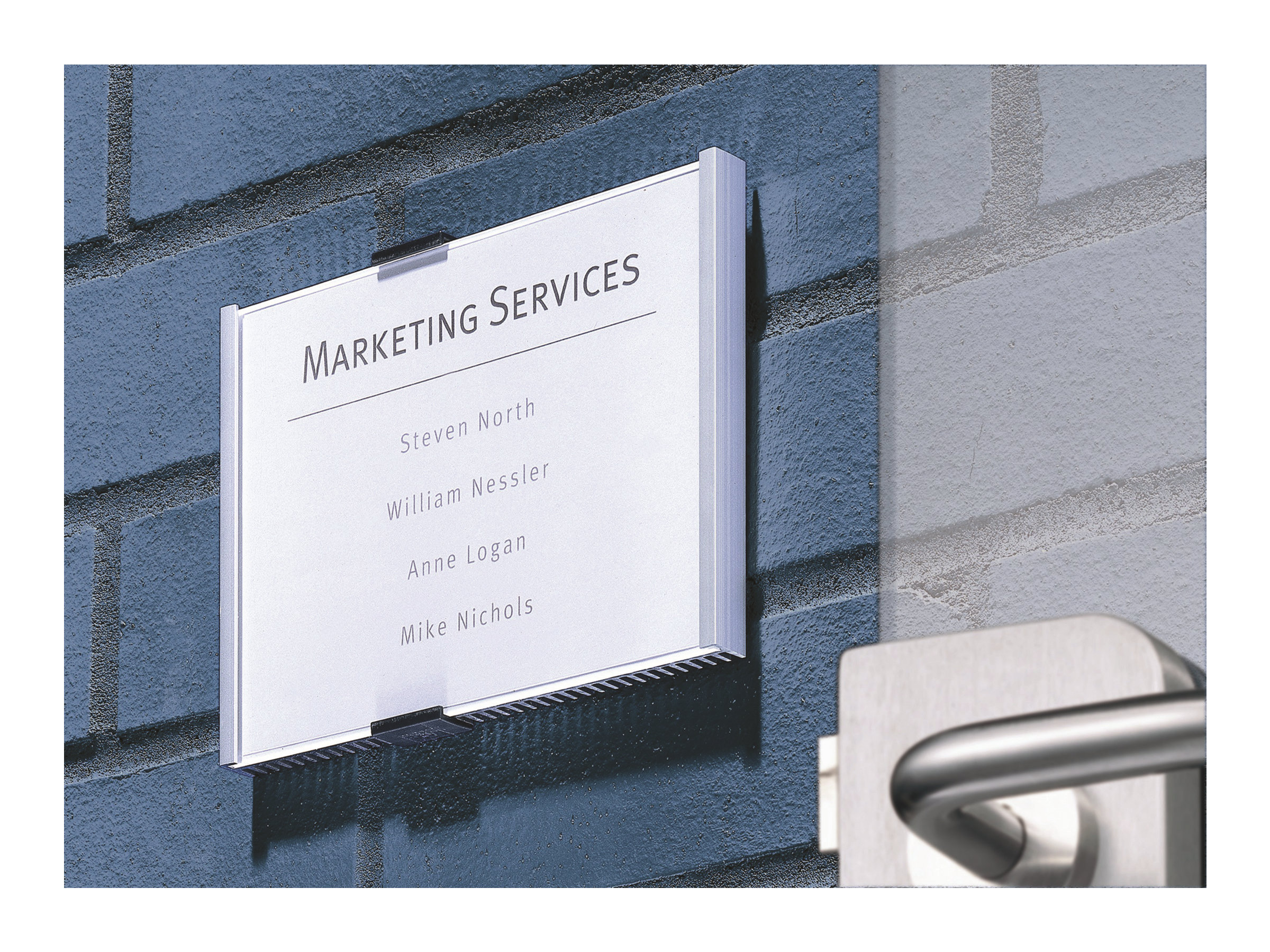 DURABLE Tuerschild INFO SIGN Metall silber DIN A6 quer