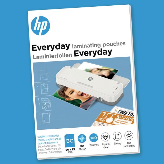 HP Everyday Laminierfolien glaenzend fuer Visitenkartenformat 80 micron, 100 St