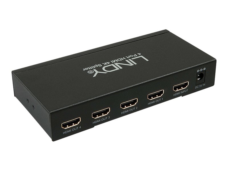 LINDY HDMI 4K Splitter 4 Port 3D 2160p30 HDTV bis 1080p und 4K 36/12 Bit HDCP 14 LINDY HDMI 4K Splitter 4 Port 3D 2160p30 HDTV bis 1080p und 4K 36/12 Bit HDCP 14