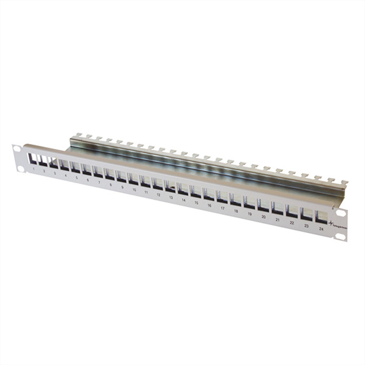 TGT 19 Patchpanel 1HE leer lichtgrau für 24x AMJ/AMJ-S Module RAL7035