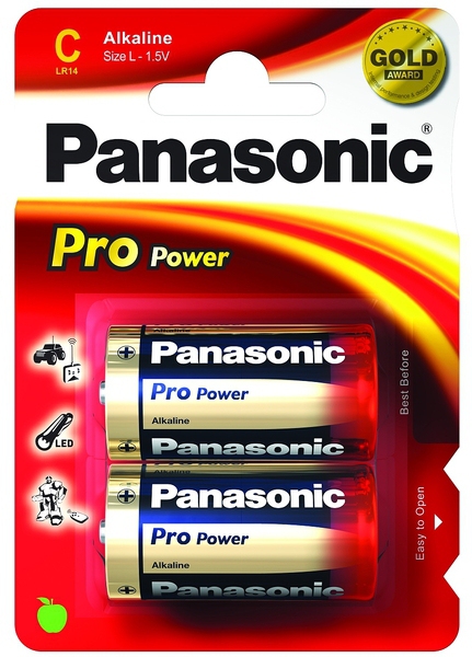 2 Panasonic Batterien Pro Power Baby C 1,5 V