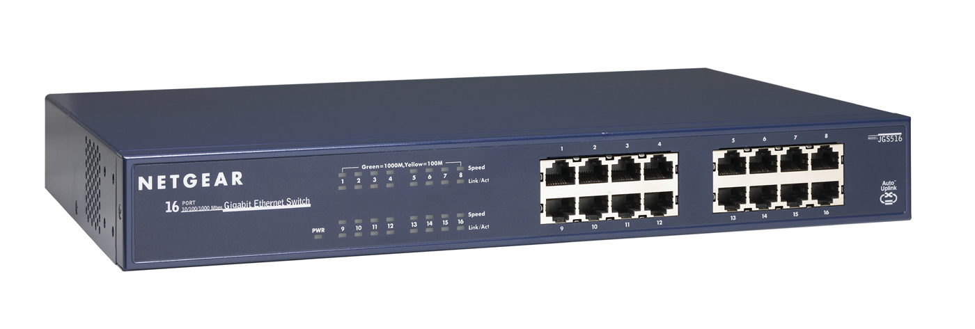 Netgear JGS516-200EUS 16 Port Gigabit unmanaged Switch Desktop