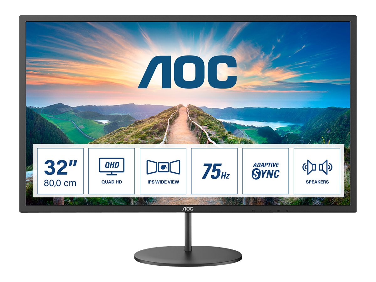 81,3cm32 2560x1440 AOC Q32V4 169 4ms IPS HDMI DisplayPort VESA Speaker QHD Black