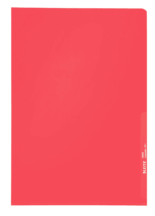 Esselte Leitz Sichthüllen rot genarbt DIN A4 0,13 mm