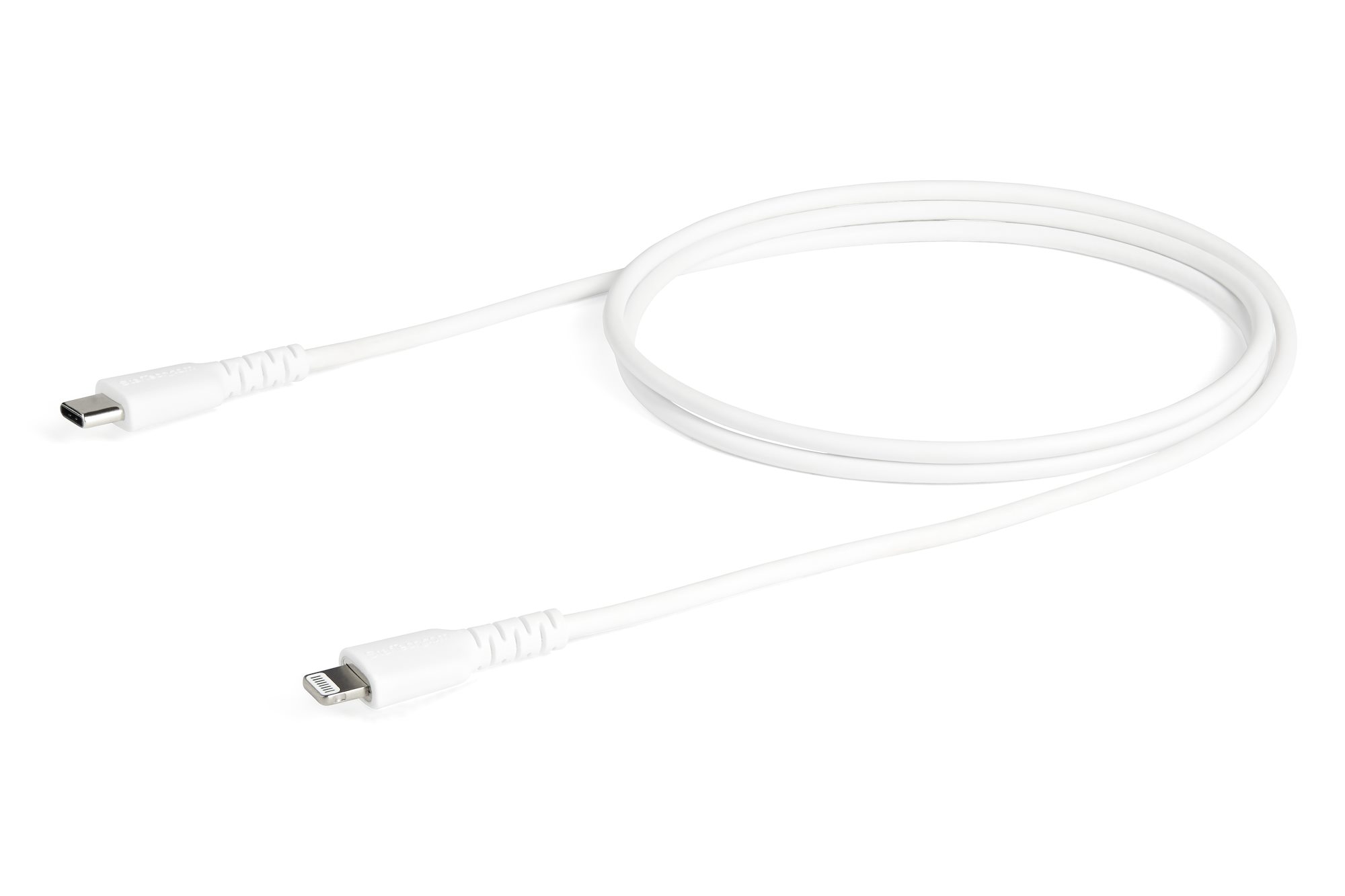 STARTECHCOM 1m 33ft USB C to Lightning Cable MFi Certified Durable USB Lightning Charging Cable White RUSBCLTMM1MW