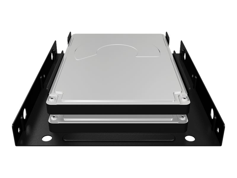ICY BOX IB-AC643 Metall Einbaurahmen fuer 2x 6,35cm 2,5 Zoll SATA HDD/SSD in einen 8,89cm 3,5 Zoll Schacht
