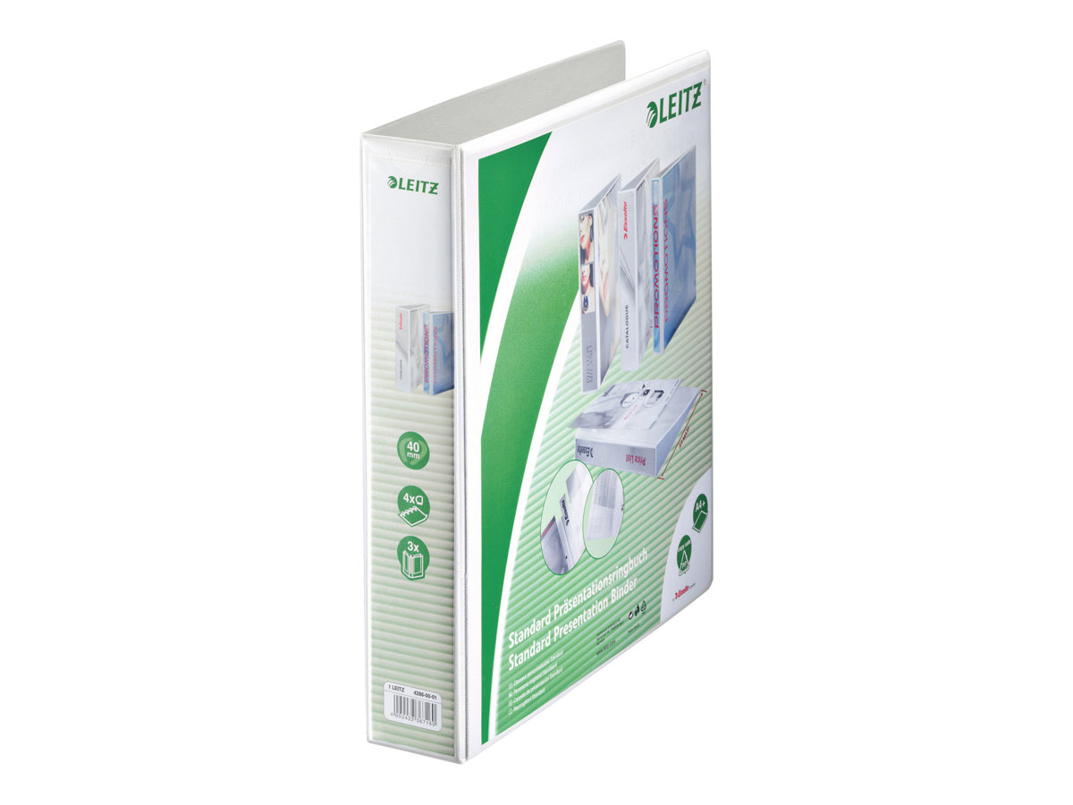 4 LEITZ Praesentationsringbuecher 4-Ringe weiss 6,3 cm DIN A4 4 LEITZ Praesentationsringbuecher 4-Ringe weiss 6,3 cm DIN A4