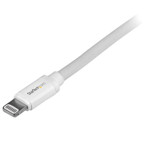 STARTECHCOM 2m 6ft Long White Apple 8pin Lightning Connector to USB Cable for iPhone iPod iPad