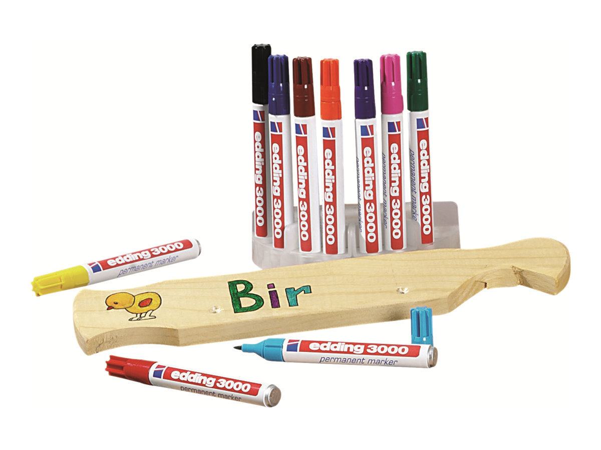 edding 3000 Permanentmarker farbsortiert 1,5 - 3,0 mm, 10 St. edding 3000 Permanentmarker farbsortiert 1,5 - 3,0 mm, 10 St.
