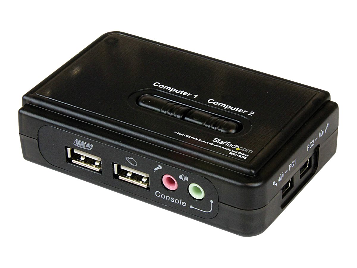 STARTECH.COM 2 Port USB KVM Switch Kit mit Audio und Kabeln - 2-fach USB VGA Desktop Umschalter inkl. Kabel STARTECH.COM 2 Port USB KVM Switch Kit mit Audio und Kabeln - 2-fach USB VGA Desktop Umschalter inkl. Kabel