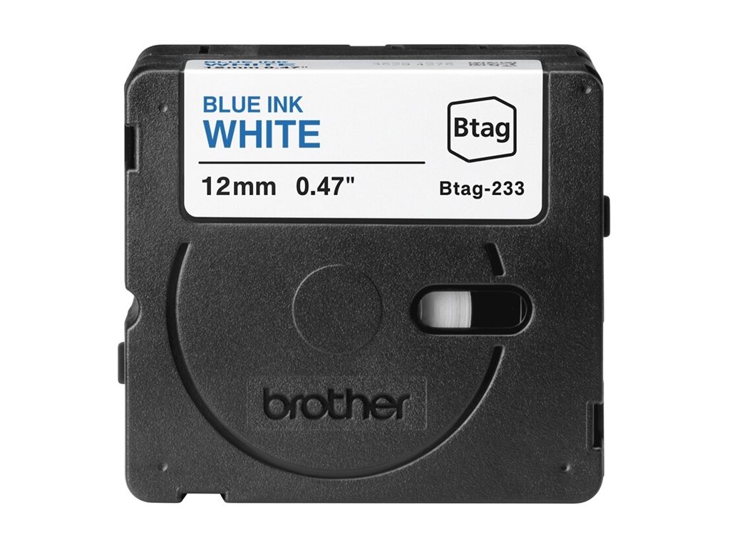 brother Schriftband Btag BTAG233, 12 mm blau auf weiÃ