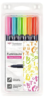 Tombow Fudenosuke Neon Brush-Pens farbsortiert, 1 Set Tombow Fudenosuke Neon Brush-Pens farbsortiert, 1 Set