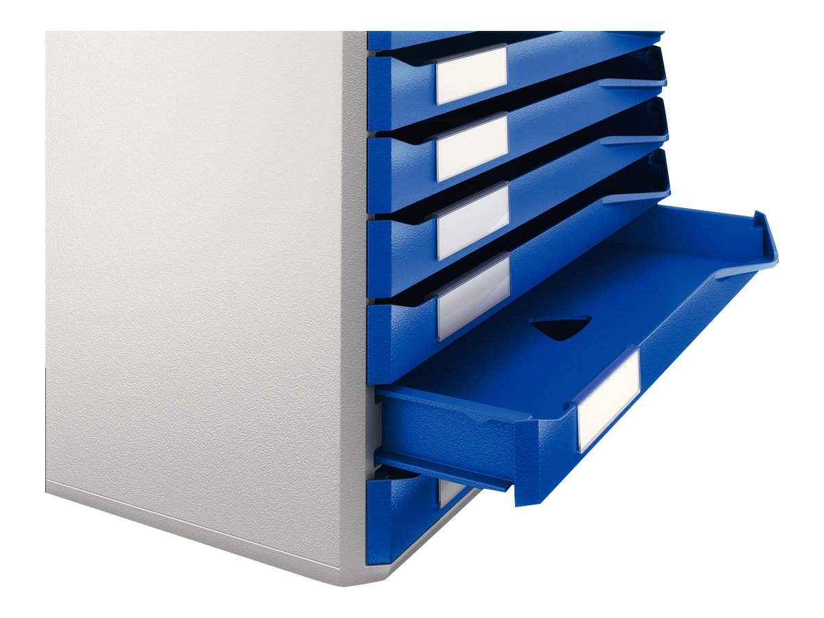 LEITZ Schubladenbox Formular-Set  blau 52810035, DIN A4 mit 10 Schubladen