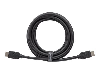 MANHATTAN Premium HDMI-Kabel mit Ethernet-Kanal 4K60Hz 18 Gbit/s Bandbreite HDMI-Stecker auf HDMI-Stecker geschirmt schwarz 3m