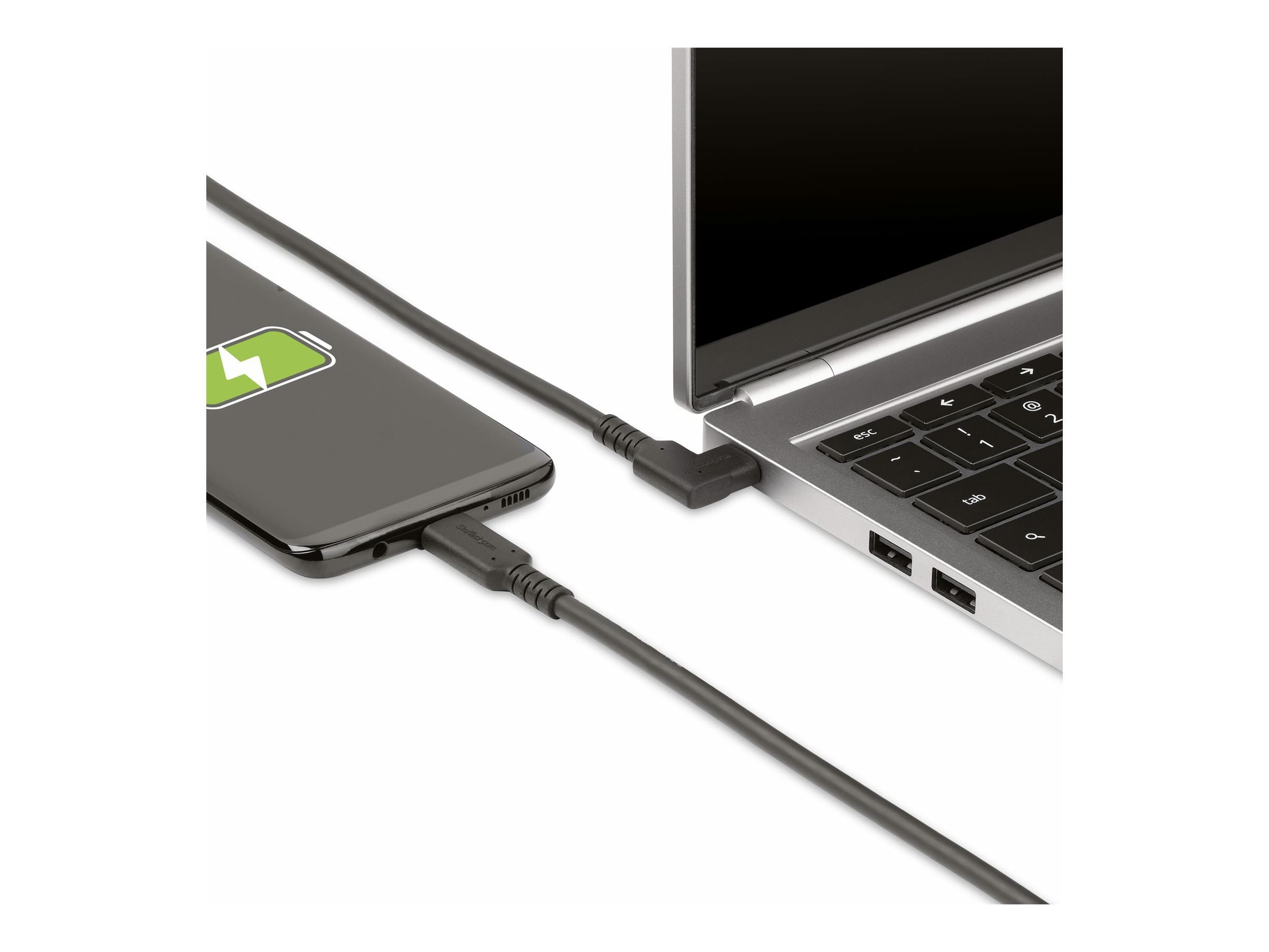 STARTECH.COM 1m USB-C Kabel Gewinkelt 10Gbit/s USB C auf USB C Datenkabel/Monitor/Docking Station Kabel 4K 100W 90 Grad Winkelstecke