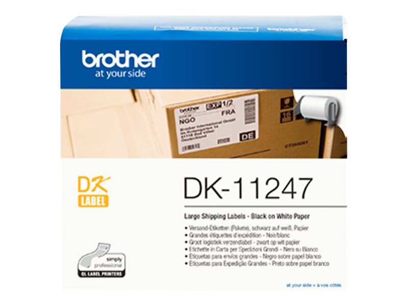 Brother Endlosetiketten DK-11247 - 103 x 164 mm - Schwarz auf Weiß