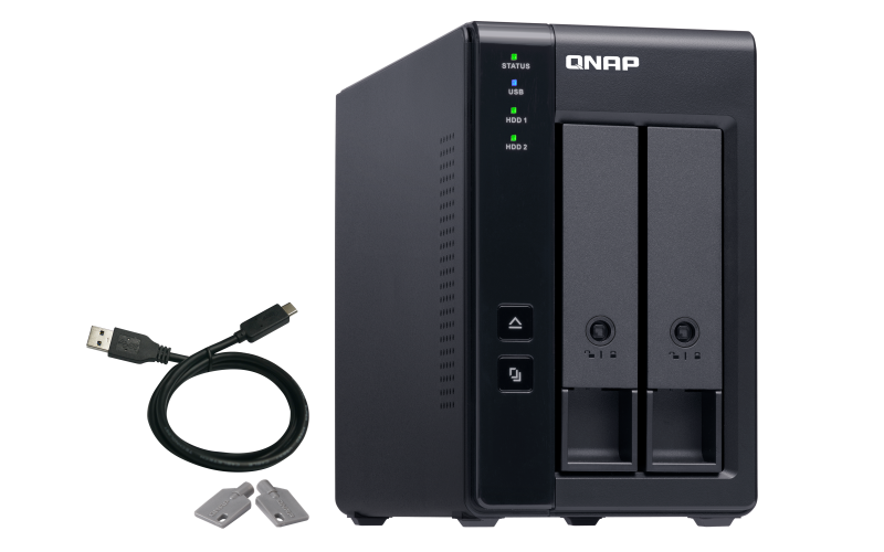 QNAP TR002 2 Bay USB TypeC Direct Attached Storage with Hardware RAID