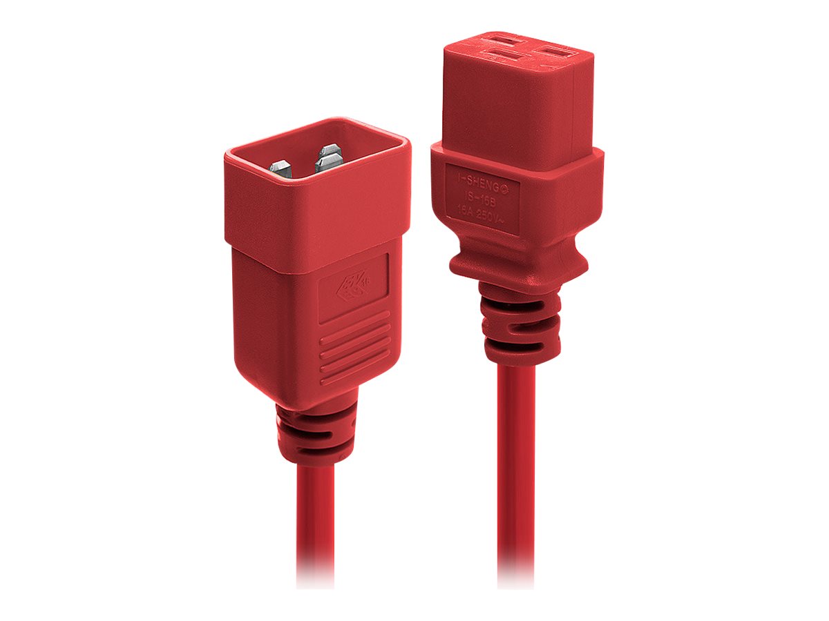 LINDY 2m IEC C19 auf IEC C20 Verlaengerung rot