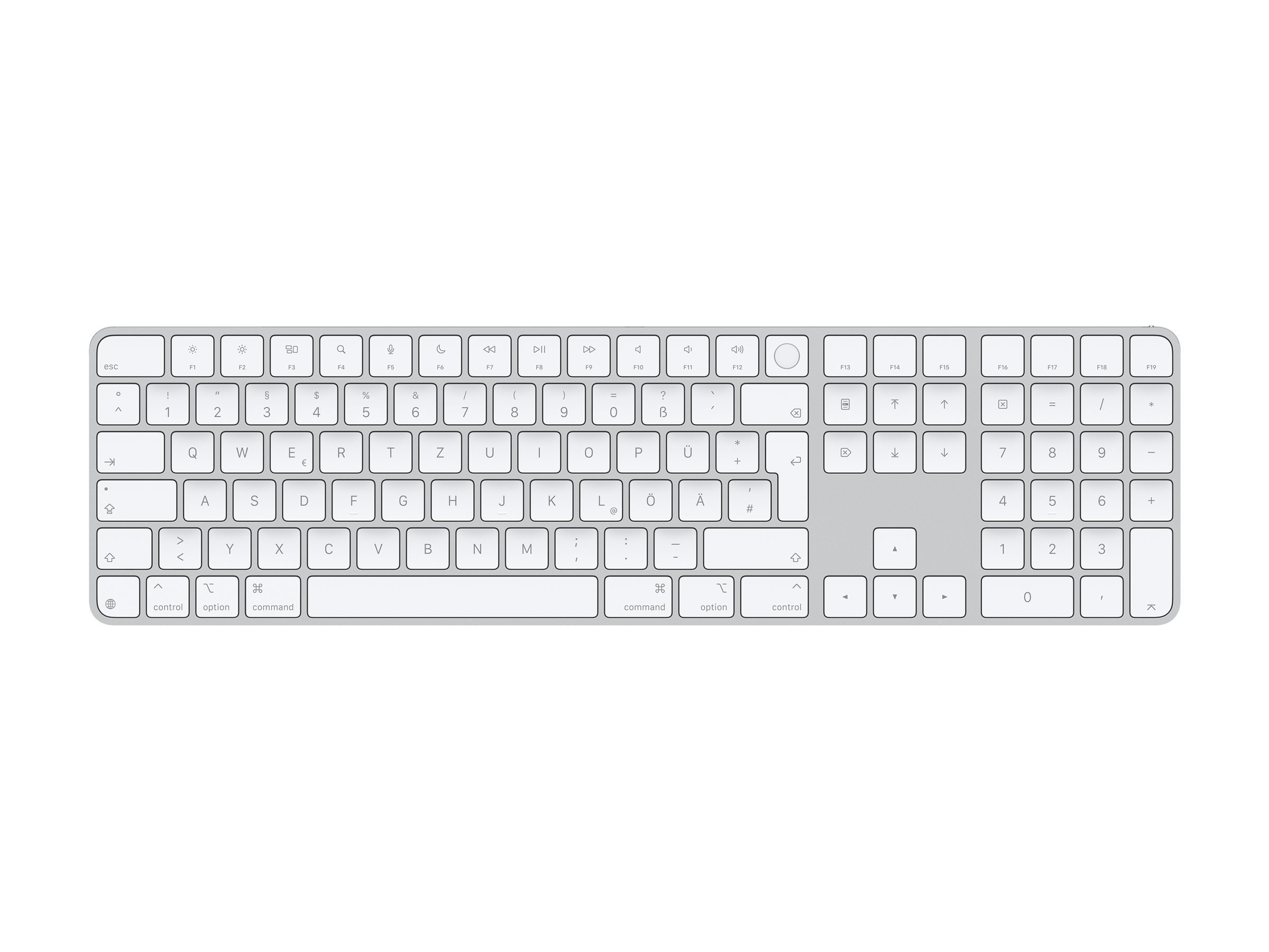 APPLE Magic Keyboard with Touch ID and Numeric Keypad for Mac models with Apple silicon - German - White Keys APPLE Magic Keyboard with Touch ID and Numeric Keypad for Mac models with Apple silicon - German - White Keys