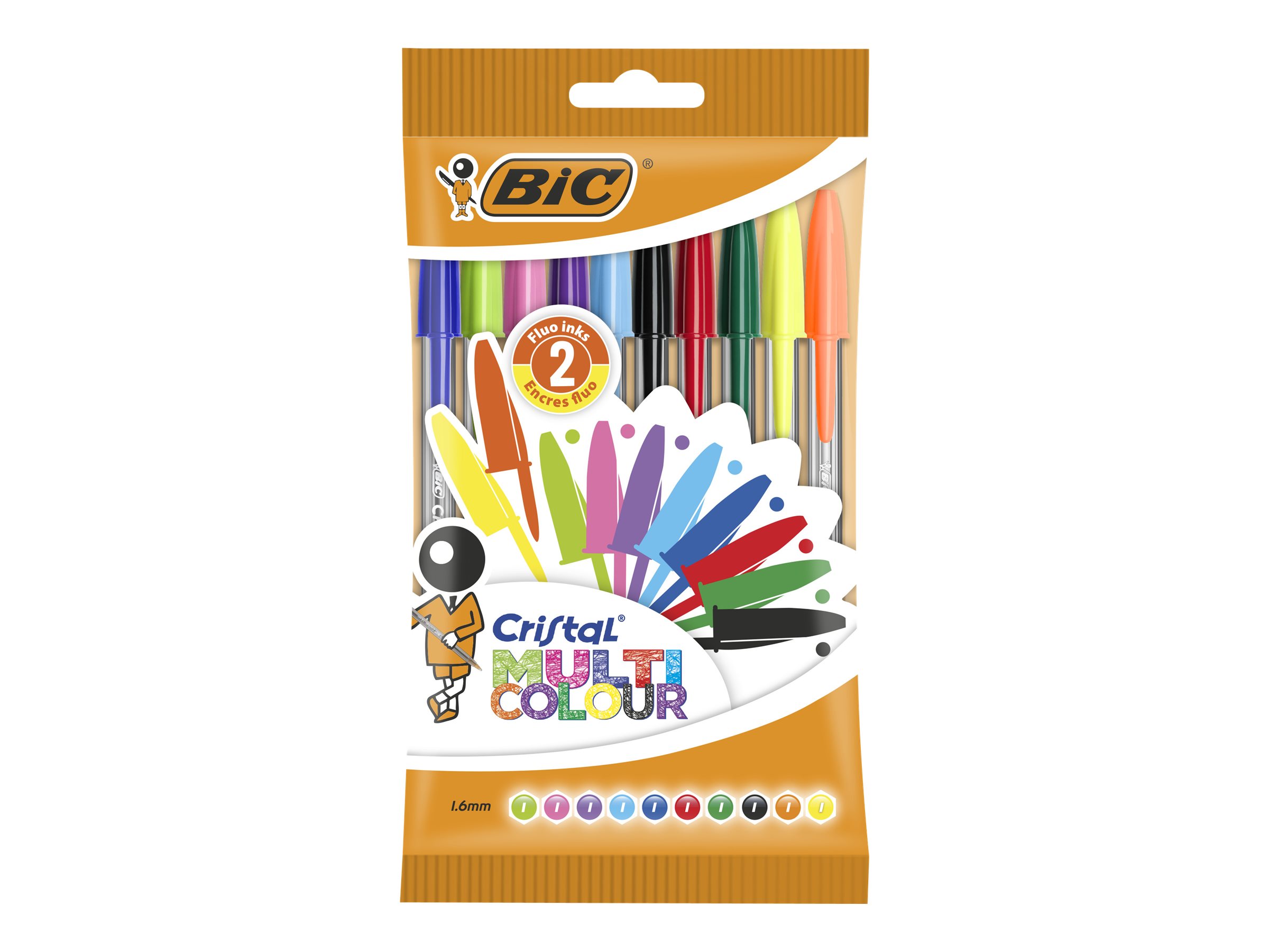 BIC Kugelschreiber CRISTAL MULTICO transparent, Schreibfarbe: farbsortiert, 10 St. BIC Kugelschreiber CRISTAL MULTICO transparent, Schreibfarbe: farbsortiert, 10 St.