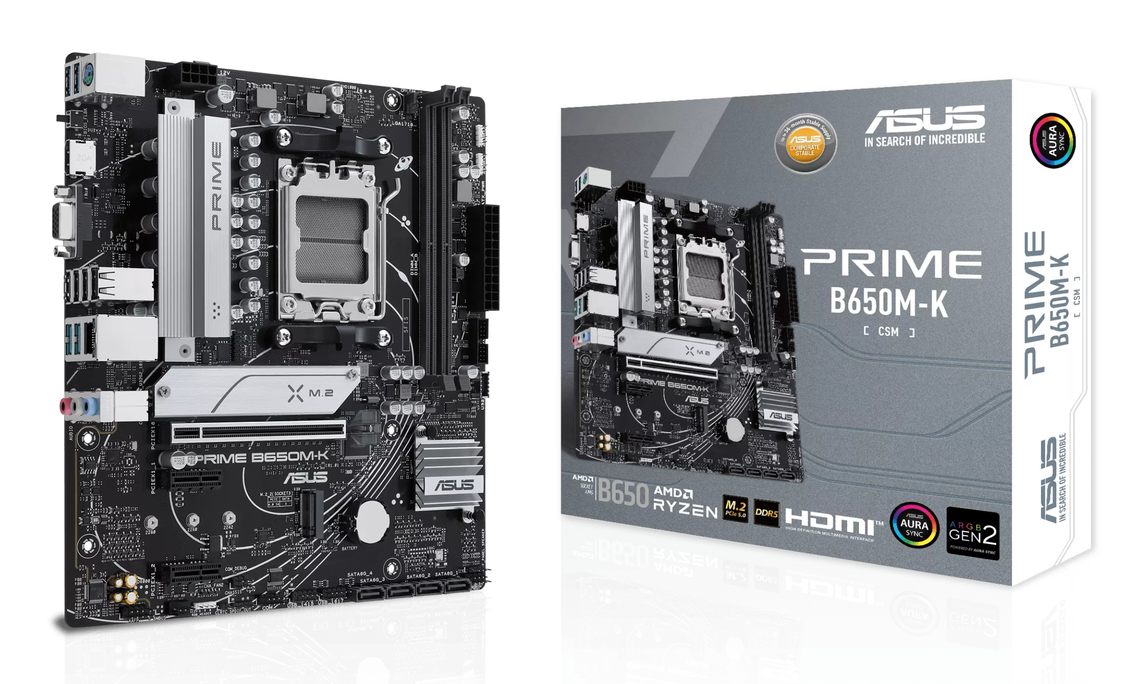 ASUS PRIME B650MK AM5 4xDDR5 mATX MB 4xSATA 2xM2
