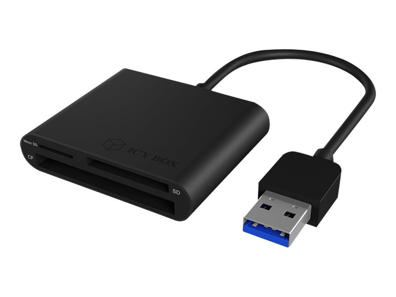 ICY BOX IB-CR301-U3 USB 3.0 externer Multi-Kartenleser mit bis zu 5 Gbits 1x CF 1x SD 1x microSD