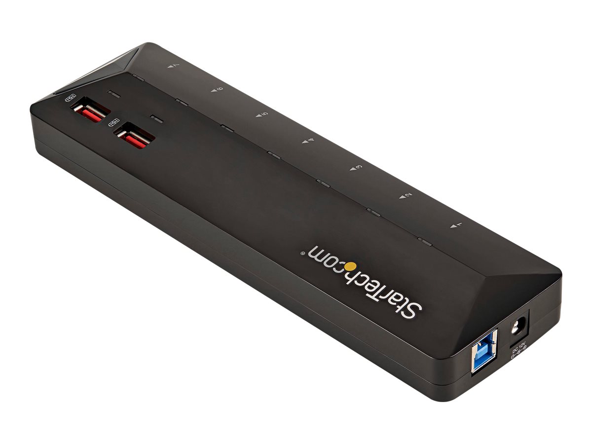 StarTech.com 7 Port USB 3.0 Hub plus dediziertem Ladeport - 2 x 2,4A Port - Desktop Hub und Schnellladestation - USB-Umschalter für die gemeinsame Nutzung von Peripheriegeräten - 7 Anschlüsse