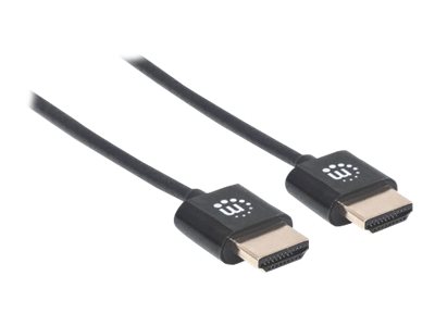 MANHATTAN HDMI-Kabel ultradÃ¼nn mit Ethernet 0.5m. schwarz