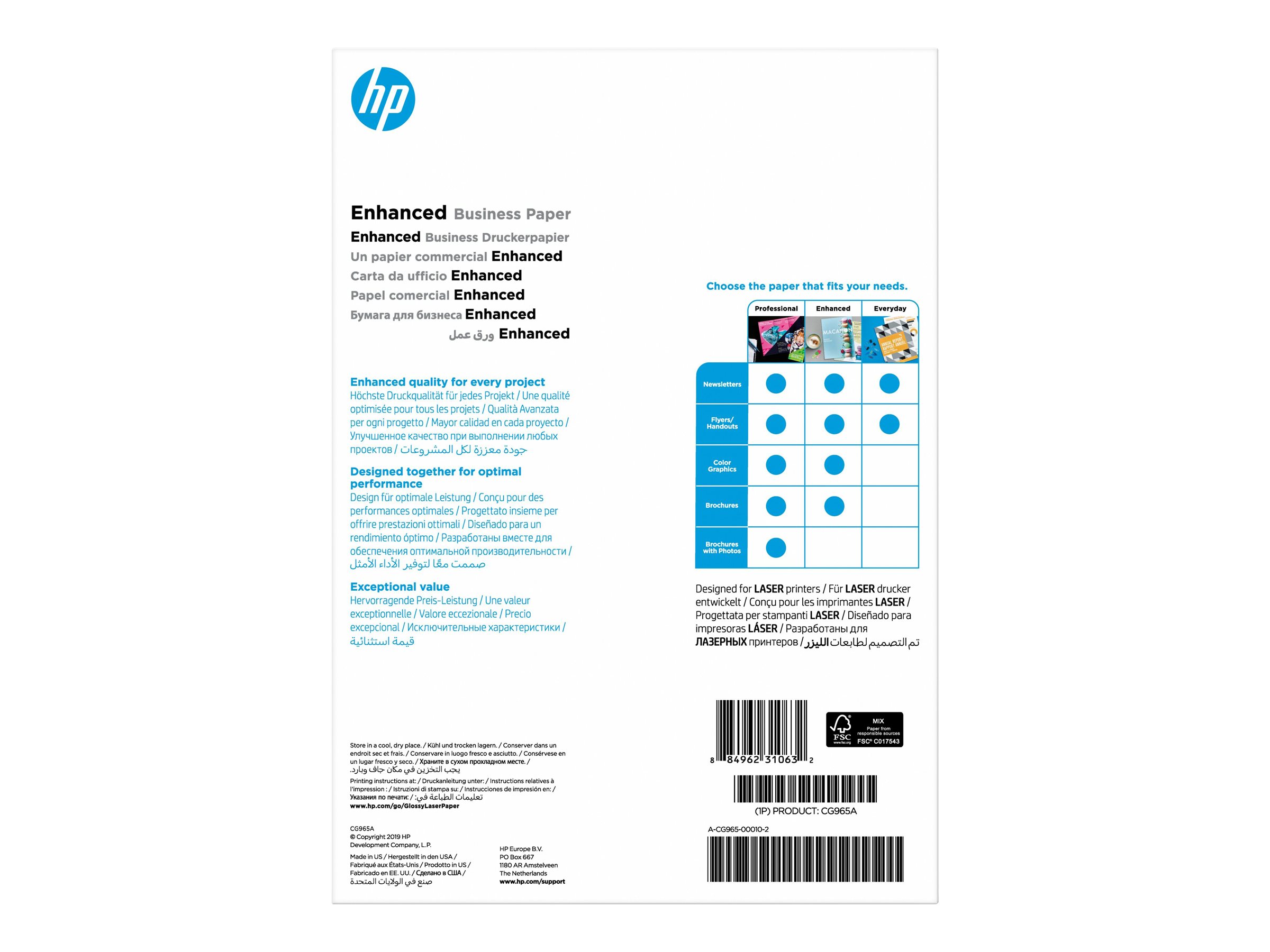 HP Fotopapier CG965A DIN A4 glaenzend 150 g/qm 150 Blatt