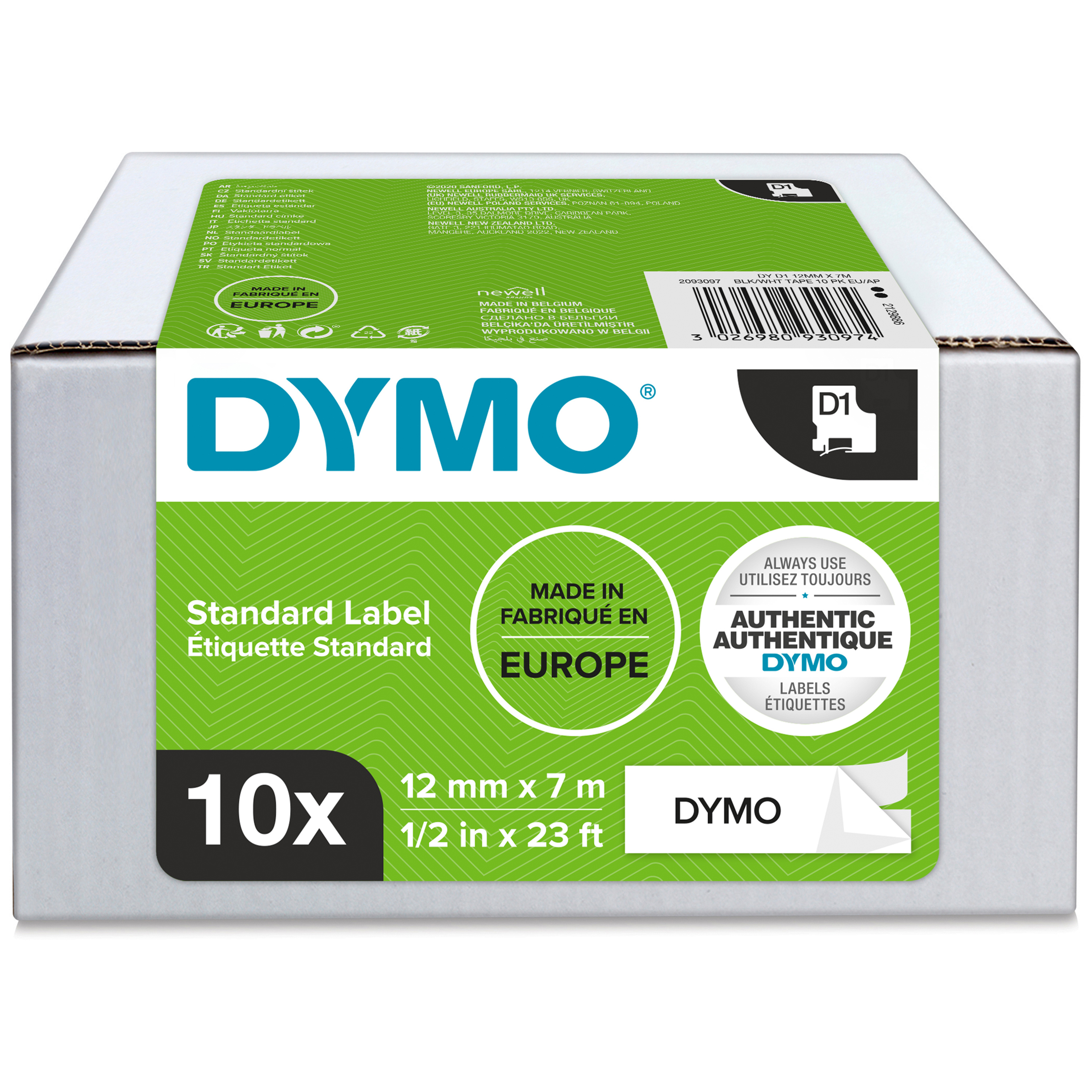 DYMO D1 Schriftband 10 12mm