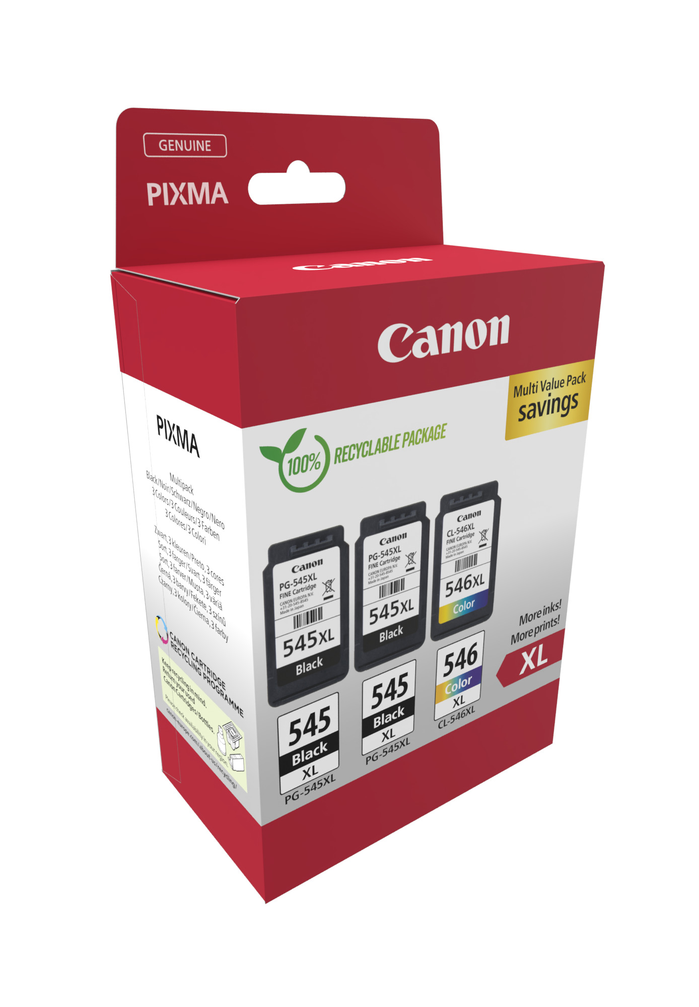 Canon PG-545XL CL-546XL Multi Pack Schwarz Farbe