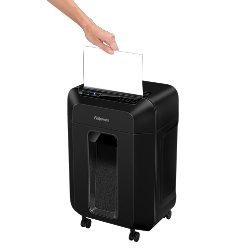 Fellowes AutoMax 90M Aktenvernichter mit Partikelschnitt P4, 4 x 12 mm, bis 90 Blatt, schwarz