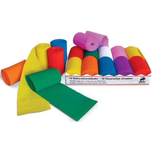 Werola Krepppapier Dekobaender farbsortiert 38 gqm 10 Rollen