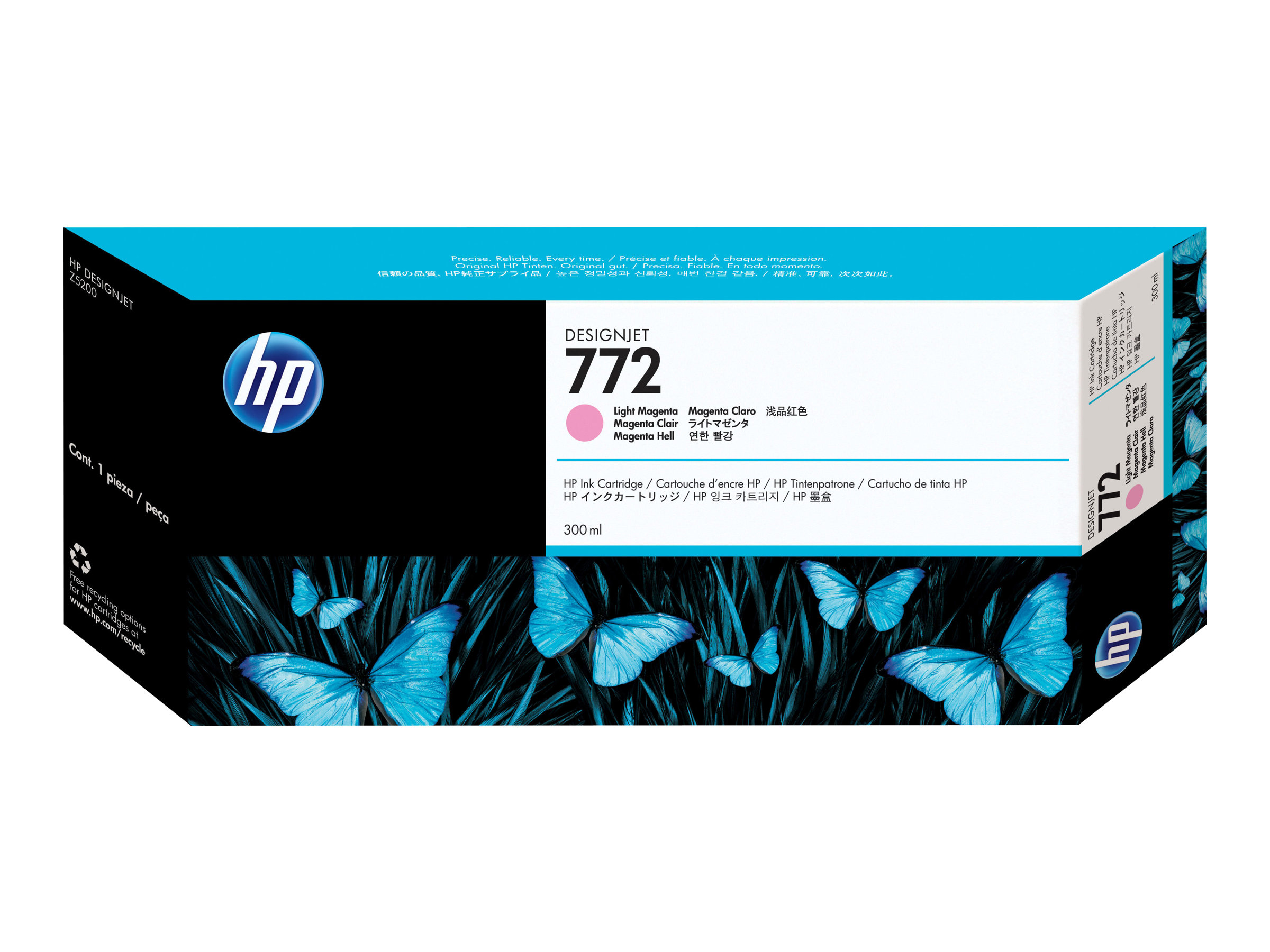 HP 772 original Ink cartridge CN631A light magenta standard capacity 300ml 1-pack HP 772 original Ink cartridge CN631A light magenta standard capacity 300ml 1-pack