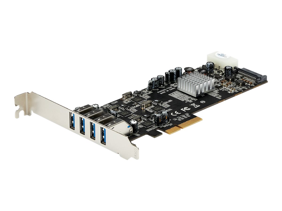 STARTECH.COM PEXUSB3S44V 4 Port Quad Bus PCIe USB 3.0 Adapter Card w/ LP4+SATA Power