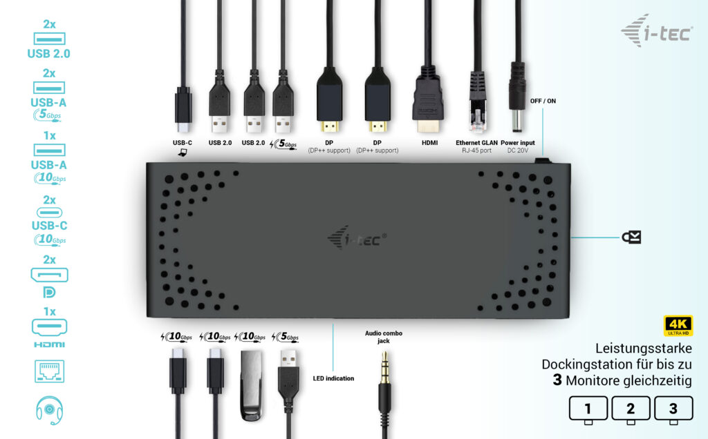 i-tec C31 Dockingstation USB-C Thunderbolt Power Delivery